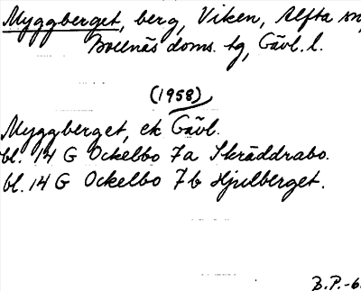 Bild på arkivkortet för arkivposten Myggberget