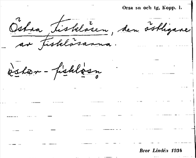 Bild på arkivkortet för arkivposten Östra Fisklösen