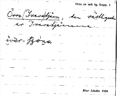 Bild på arkivkortet för arkivposten Övre (Ivars)tjärn