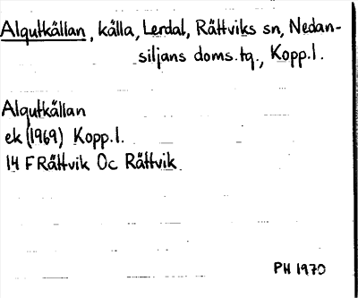 Bild på arkivkortet för arkivposten Algutkällan