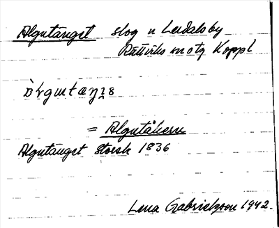 Bild på arkivkortet för arkivposten Algutänget = Algutåkern