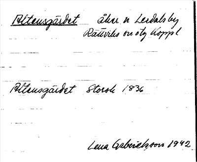 Bild på arkivkortet för arkivposten Altensgärdet