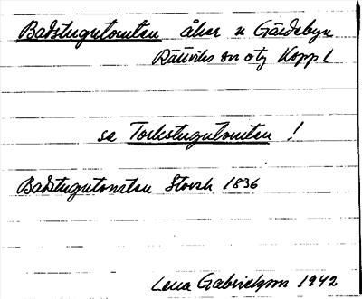 Bild på arkivkortet för arkivposten Badstugutomten se Tockstugutomten