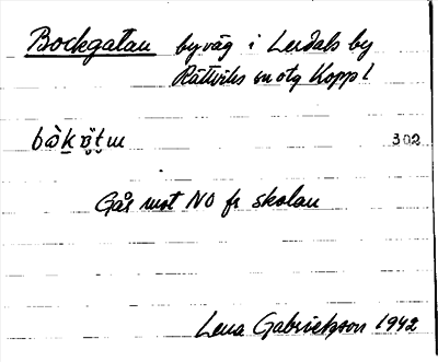 Bild på arkivkortet för arkivposten Bockgatan