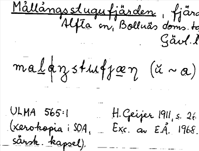 Bild på arkivkortet för arkivposten Mållångsstugufjärden
