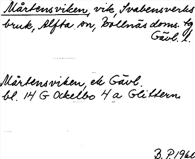 Bild på arkivkortet för arkivposten Mårtensviken
