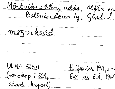 Bild på arkivkortet för arkivposten Mörtviksudd(en)