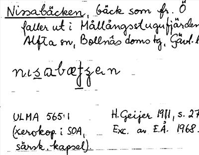 Bild på arkivkortet för arkivposten Nissabäcken