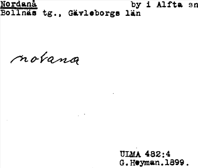 Bild på arkivkortet för arkivposten Nordanå