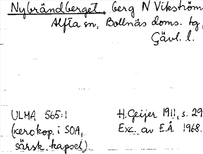 Bild på arkivkortet för arkivposten Nybrändberget