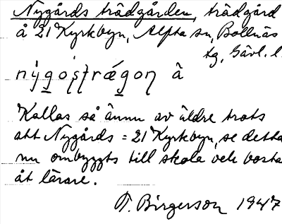 Bild på arkivkortet för arkivposten Nygårds trädgården
