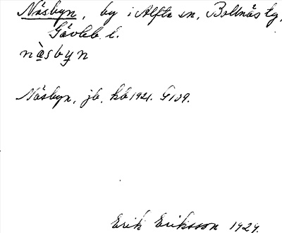 Bild på arkivkortet för arkivposten Näsbyn