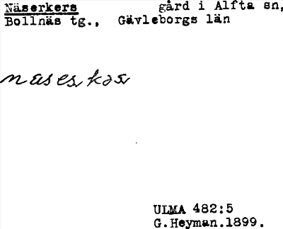 Bild på arkivkortet för arkivposten Näserkers