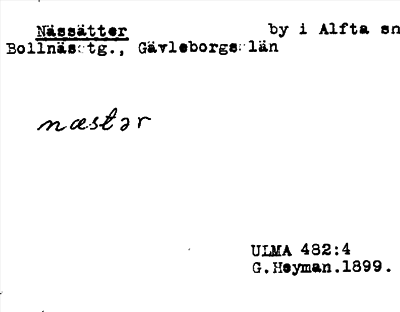 Bild på arkivkortet för arkivposten Nässätter