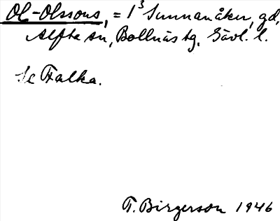 Bild på arkivkortet för arkivposten Ol-Olssons
