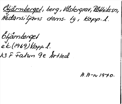 Bild på arkivkortet för arkivposten Ötjärnberget