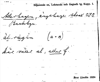 Bild på arkivkortet för arkivposten Allerhagen