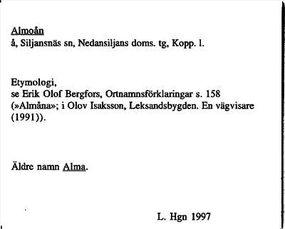 Bild på arkivkortet för arkivposten Almoån