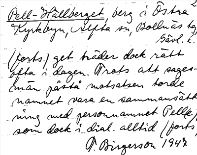 Bild på arkivkortet för arkivposten Pell-Hällberget