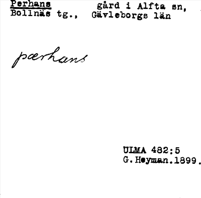 Bild på arkivkortet för arkivposten Perhans