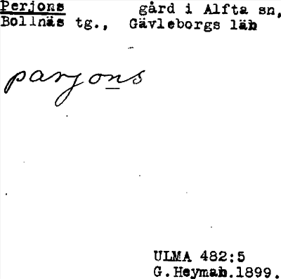 Bild på arkivkortet för arkivposten Perjons