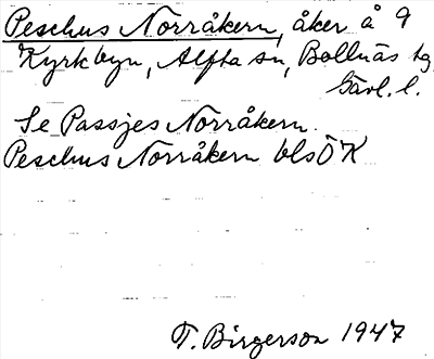 Bild på arkivkortet för arkivposten Peschus Norråkern