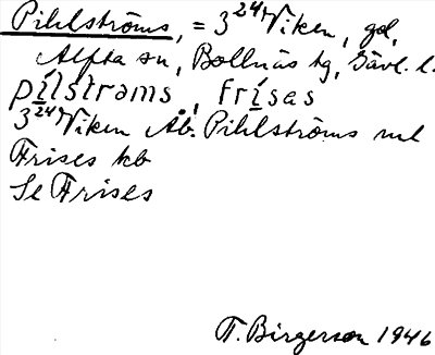 Bild på arkivkortet för arkivposten Pihlströms