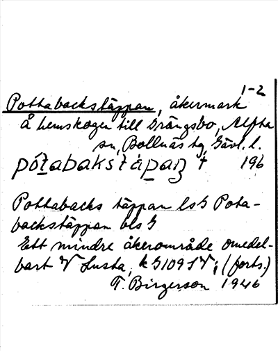 Bild på arkivkortet för arkivposten Pottabackstäppan