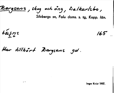 Bild på arkivkortet för arkivposten Bergsens