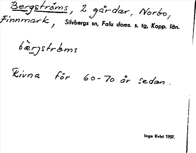 Bild på arkivkortet för arkivposten Bergströms