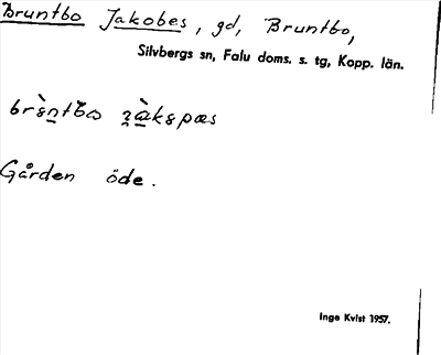 Bild på arkivkortet för arkivposten Bruntbo Jakobes