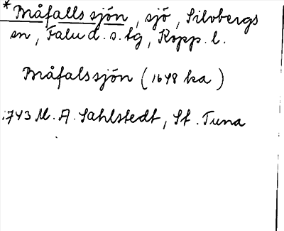Bild på arkivkortet för arkivposten *Bråfalls sjön