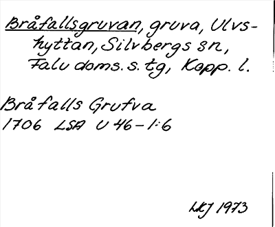 Bild på arkivkortet för arkivposten Bråfallsgruvan