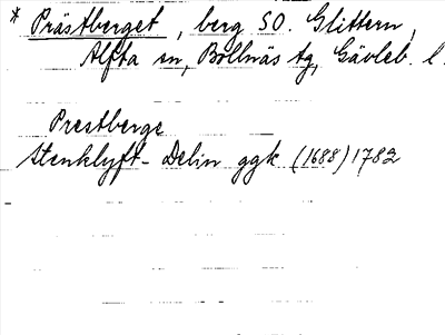 Bild på arkivkortet för arkivposten *Prästberget