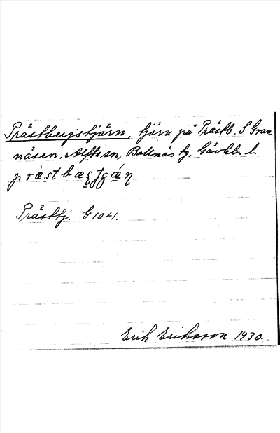 Bild på arkivkortet för arkivposten Prästbergstjärn