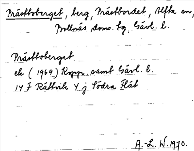 Bild på arkivkortet för arkivposten Prästboberget