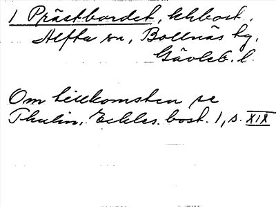 Bild på arkivkortet för arkivposten Prästbordet