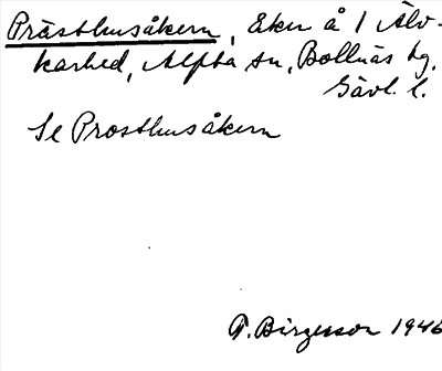 Bild på arkivkortet för arkivposten Prästhusåkern