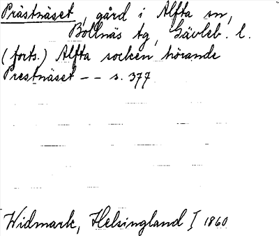 Bild på arkivkortet för arkivposten Prästnäset