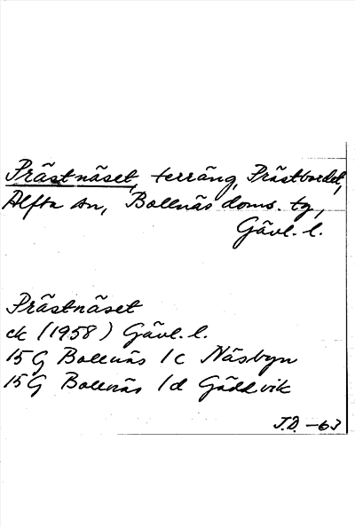 Bild på arkivkortet för arkivposten Prästnäset