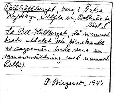 Bild på arkivkortet för arkivposten Pällhällberget
