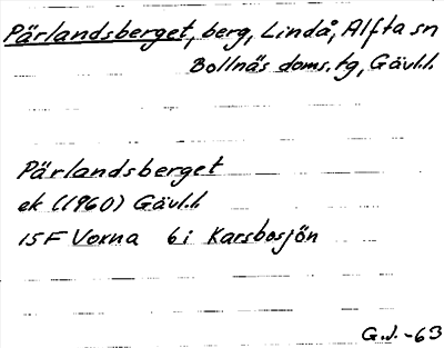 Bild på arkivkortet för arkivposten Pärlandsberget