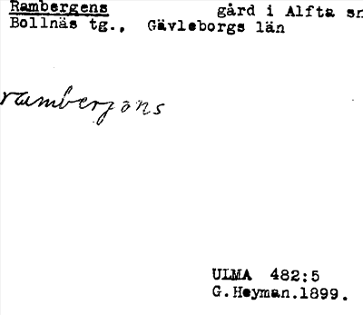 Bild på arkivkortet för arkivposten Rambergens