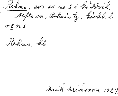 Bild på arkivkortet för arkivposten Rehns