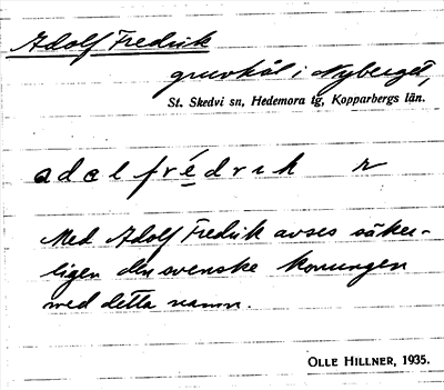 Bild på arkivkortet för arkivposten Adolf fredrik