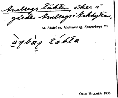 Bild på arkivkortet för arkivposten Arnbergs täkten