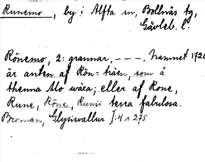 Bild på arkivkortet för arkivposten Runemo
