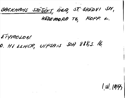 Bild på arkivkortet för arkivposten Backhans sjötäkt