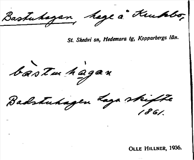Bild på arkivkortet för arkivposten Bastuhagan