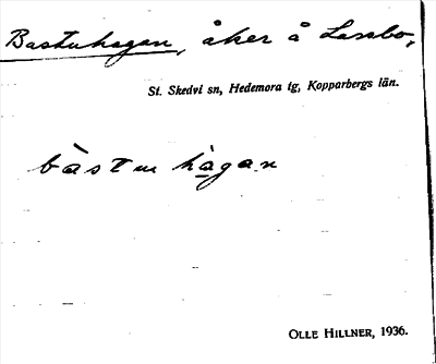 Bild på arkivkortet för arkivposten Bastuhagan